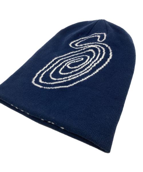 stussy（ステューシー）stussy (ステューシー) Swirl S Cuff ニットキャップ ネイビーの古着・服飾アイテム
