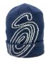stussy（ステューシー）の古着「Swirl S Cuff ニットキャップ」｜ネイビー