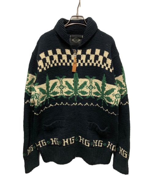 Hysteric Glamour（ヒステリックグラマー）Hysteric Glamour (ヒステリックグラマー) カウチンニットカーディガン ネイビー サイズ:Lの古着・服飾アイテム