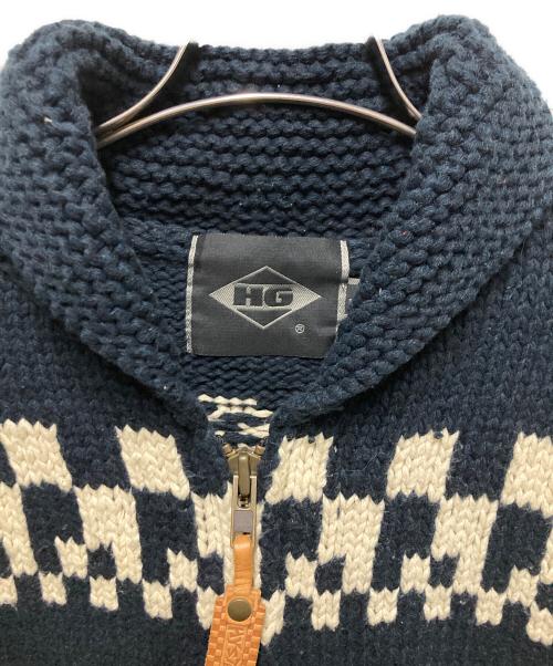 Hysteric Glamour（ヒステリックグラマー）Hysteric Glamour (ヒステリックグラマー) カウチンニットカーディガン ネイビー サイズ:Lの古着・服飾アイテム