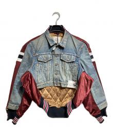 Maison MIHARA YASUHIRO（メゾン ミハラ ヤスヒロ）の古着「Front Back Combined Denim Jacket/ 前後切り替えデニムジャケット」｜レッド×インディゴ