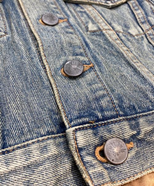 Maison MIHARA YASUHIRO（メゾン ミハラ ヤスヒロ）Maison MIHARA YASUHIRO (メゾン ミハラ ヤスヒロ) Front Back Combined Denim Jacket/ 前後切り替えデニムジャケット レッド×インディゴ サイズ:36の古着・服飾アイテム