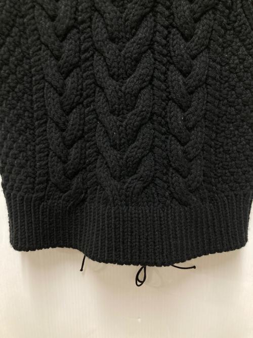 CECILIE BAHNSEN（セシリーバンセン）Cecilie Bahnsen (セシリーバンセン) ケーブルレースアップニットベスト ブラック サイズ:Fの古着・服飾アイテム