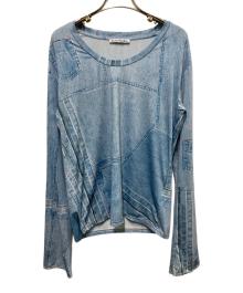 Acne studios（アクネ ストゥディオズ）の古着「デニム転写プリントカットソー」｜インディゴ