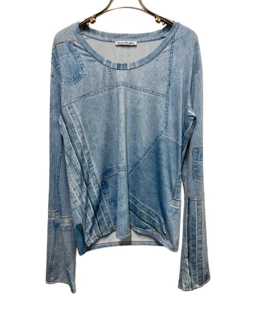 Acne studios（アクネ ストゥディオズ）Acne studios (アクネ ストゥディオズ) デニム転写プリントカットソー インディゴ サイズ:Mの古着・服飾アイテム