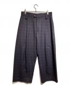 STUDIO NICHOLSONスタジオ ニコルソン）の古着「STITCHED PLEAT VOLUME PANT」｜ブラウン×ブルー