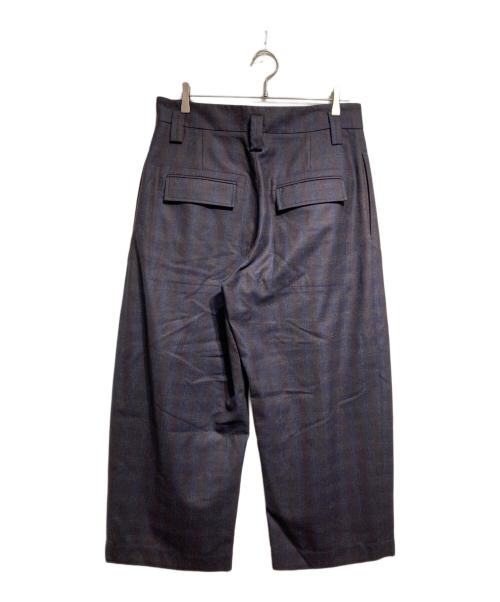 STUDIO NICHOLSON（スタジオ ニコルソン）STUDIO NICHOLSON (スタジオ ニコルソン) STITCHED PLEAT VOLUME PANT ブラウン×ブルー サイズ:Ｍの古着・服飾アイテム