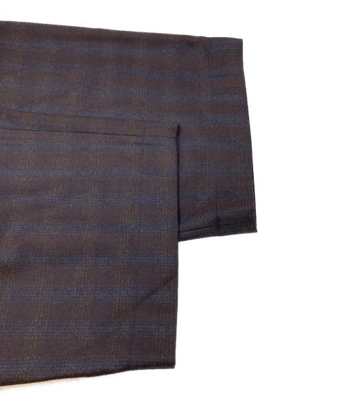 STUDIO NICHOLSON（スタジオ ニコルソン）STUDIO NICHOLSON (スタジオ ニコルソン) STITCHED PLEAT VOLUME PANT ブラウン×ブルー サイズ:Ｍの古着・服飾アイテム