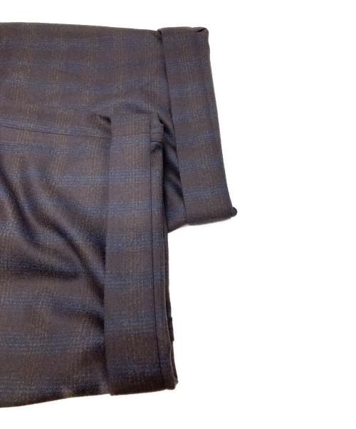 STUDIO NICHOLSON（スタジオ ニコルソン）STUDIO NICHOLSON (スタジオ ニコルソン) STITCHED PLEAT VOLUME PANT ブラウン×ブルー サイズ:Ｍの古着・服飾アイテム