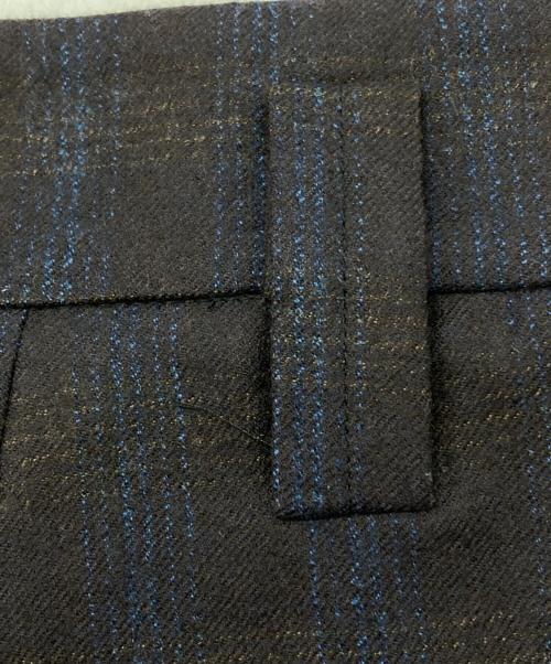 STUDIO NICHOLSON（スタジオ ニコルソン）STUDIO NICHOLSON (スタジオ ニコルソン) STITCHED PLEAT VOLUME PANT ブラウン×ブルー サイズ:Ｍの古着・服飾アイテム