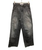 JOHN MASON SMITHジョンメイソンスミス）の古着「11.5oz DENIM DOUBLE KNEE PANTS VINTAGE WASH」｜ブラック