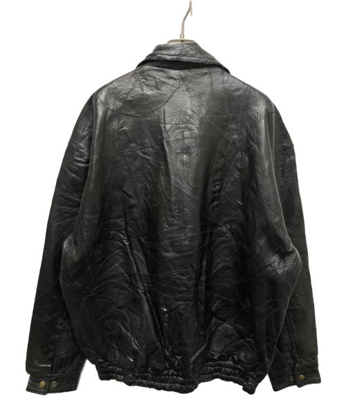 GENUINE LEATHER（ジェニュインレザー）genuine leather (ジェニュインレザー) レザーブルゾン ブラック サイズ:XLの古着・服飾アイテム