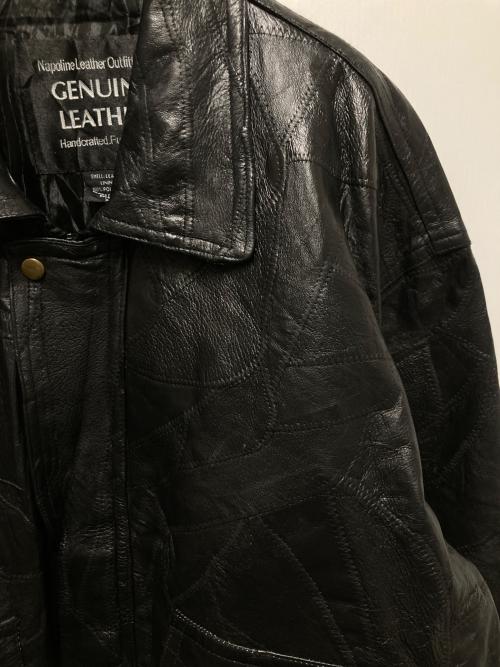 GENUINE LEATHER（ジェニュインレザー）genuine leather (ジェニュインレザー) レザーブルゾン ブラック サイズ:XLの古着・服飾アイテム