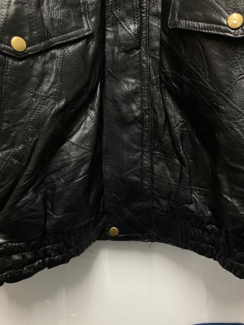 GENUINE LEATHER（ジェニュインレザー）genuine leather (ジェニュインレザー) レザーブルゾン ブラック サイズ:XLの古着・服飾アイテム
