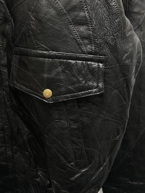 GENUINE LEATHER（ジェニュインレザー）genuine leather (ジェニュインレザー) レザーブルゾン ブラック サイズ:XLの古着・服飾アイテム
