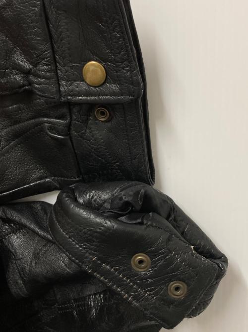 GENUINE LEATHER（ジェニュインレザー）genuine leather (ジェニュインレザー) レザーブルゾン ブラック サイズ:XLの古着・服飾アイテム
