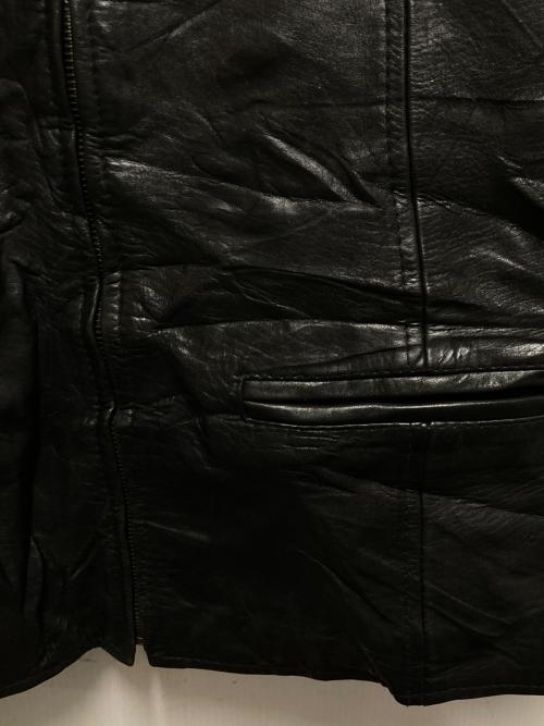AMBITION（古着）AMBITION (古着) ジップアップレザージャケット ブラック サイズ:Mの古着・服飾アイテム
