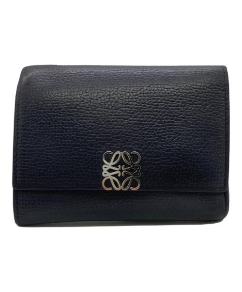 LOEWE（ロエベ）LOEWE (ロエベ) アナグラムトライフォールドウォレット ネイビーの古着・服飾アイテム