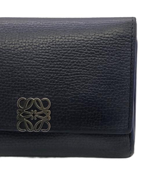 LOEWE（ロエベ）LOEWE (ロエベ) アナグラムトライフォールドウォレット ネイビーの古着・服飾アイテム