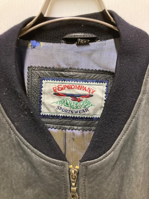 p&p company（ピーアンドピーカンパニー）p&p company (ピーアンドピーカンパニー) レザーブルゾン ブラック サイズ:52の古着・服飾アイテム