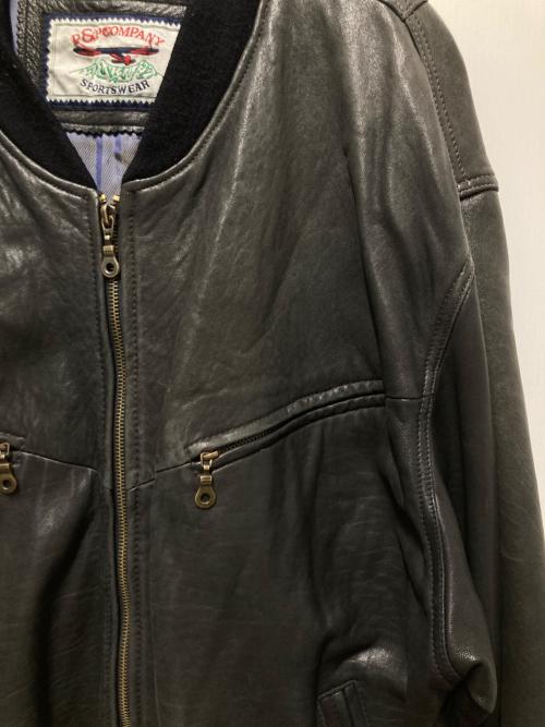p&p company（ピーアンドピーカンパニー）p&p company (ピーアンドピーカンパニー) レザーブルゾン ブラック サイズ:52の古着・服飾アイテム