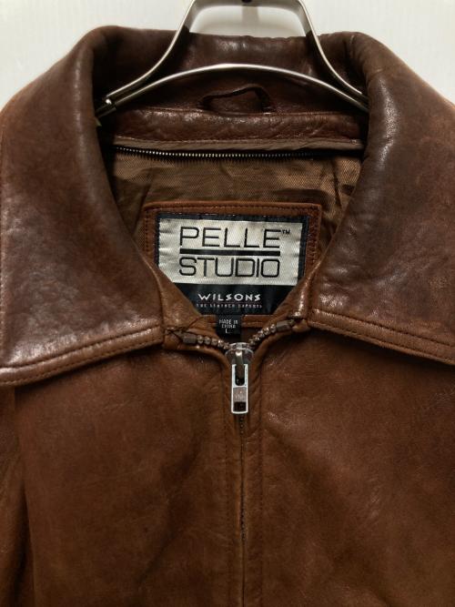 PELLE STUDIO（ペレ スタジオ）PELLE STUDIO (ペレ スタジオ) レザーブルゾン ブラウン サイズ:Lの古着・服飾アイテム