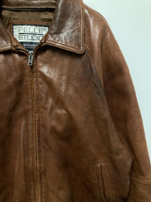 PELLE STUDIO（ペレ スタジオ）PELLE STUDIO (ペレ スタジオ) レザーブルゾン ブラウン サイズ:Lの古着・服飾アイテム