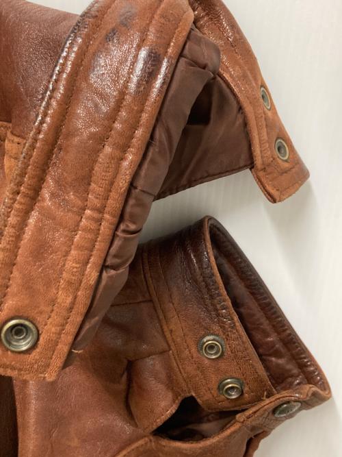 PELLE STUDIO（ペレ スタジオ）PELLE STUDIO (ペレ スタジオ) レザーブルゾン ブラウン サイズ:Lの古着・服飾アイテム