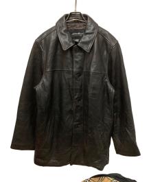 Eddie Bauer（エディーバウアー）の古着「00s レザーカーコート」｜ブラック