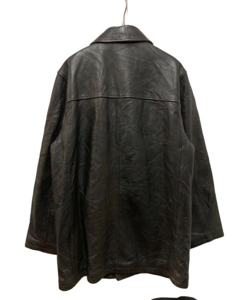 Eddie Bauer（エディーバウアー）Eddie Bauer (エディーバウアー) 00s レザーカーコート ブラック サイズ:Lの古着・服飾アイテム