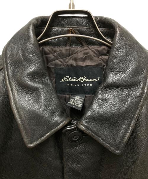 Eddie Bauer（エディーバウアー）Eddie Bauer (エディーバウアー) 00s レザーカーコート ブラック サイズ:Lの古着・服飾アイテム
