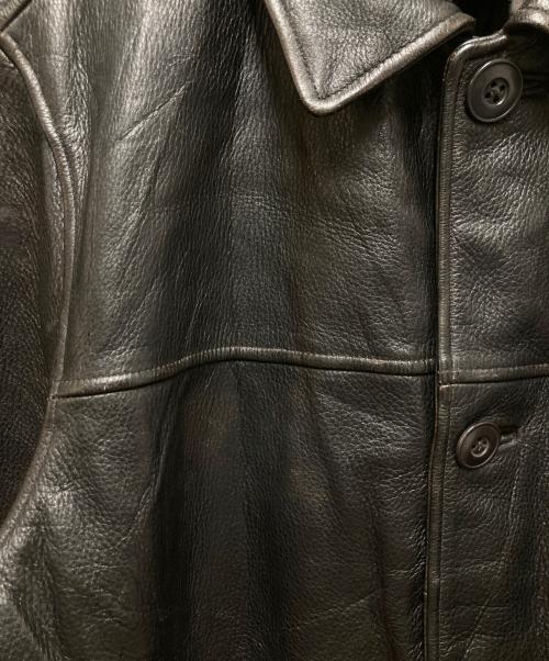 Eddie Bauer（エディーバウアー）Eddie Bauer (エディーバウアー) 00s レザーカーコート ブラック サイズ:Lの古着・服飾アイテム