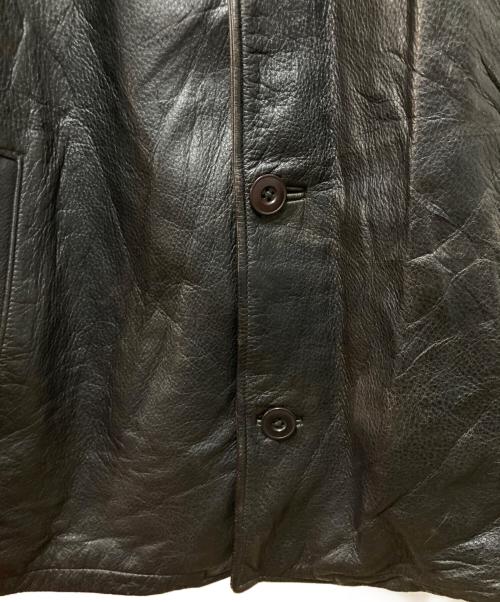 Eddie Bauer（エディーバウアー）Eddie Bauer (エディーバウアー) 00s レザーカーコート ブラック サイズ:Lの古着・服飾アイテム