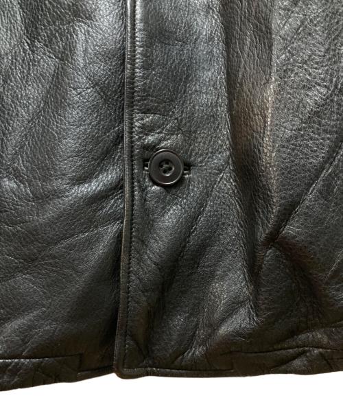 Eddie Bauer（エディーバウアー）Eddie Bauer (エディーバウアー) 00s レザーカーコート ブラック サイズ:Lの古着・服飾アイテム