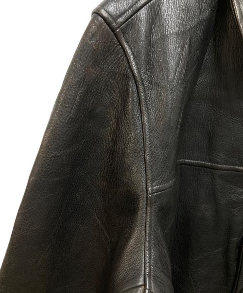 Eddie Bauer（エディーバウアー）Eddie Bauer (エディーバウアー) 00s レザーカーコート ブラック サイズ:Lの古着・服飾アイテム