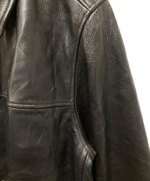 Eddie Bauer（エディーバウアー）Eddie Bauer (エディーバウアー) 00s レザーカーコート ブラック サイズ:Lの古着・服飾アイテム