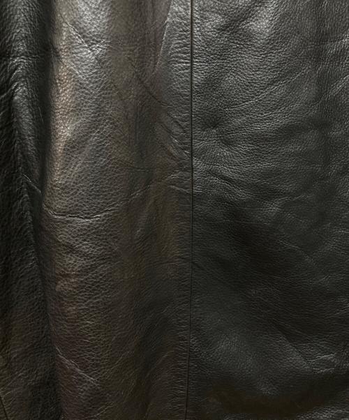 Eddie Bauer（エディーバウアー）Eddie Bauer (エディーバウアー) 00s レザーカーコート ブラック サイズ:Lの古着・服飾アイテム