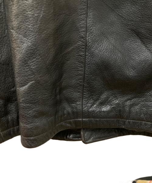 Eddie Bauer（エディーバウアー）Eddie Bauer (エディーバウアー) 00s レザーカーコート ブラック サイズ:Lの古着・服飾アイテム