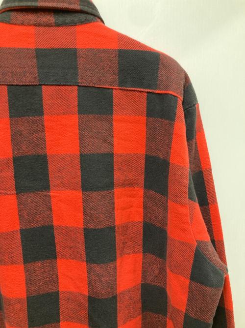 FIVE BROTHER（ファイブブラザー）FIVE BROTHER (ファイブブラザー) 90sバッファローチェックヘビーネルシャツ レッド サイズ:Lの古着・服飾アイテム