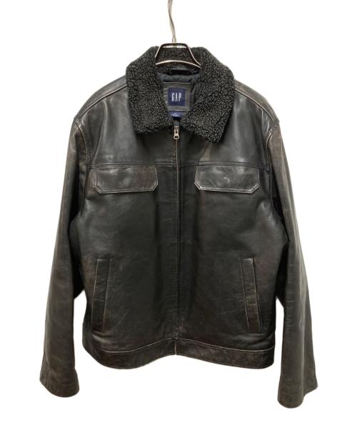 OLD GAP（オールドギャップ）OLD GAP (オールドギャップ) 00s ボアカラーレザージャケット ブラック サイズ:Lの古着・服飾アイテム