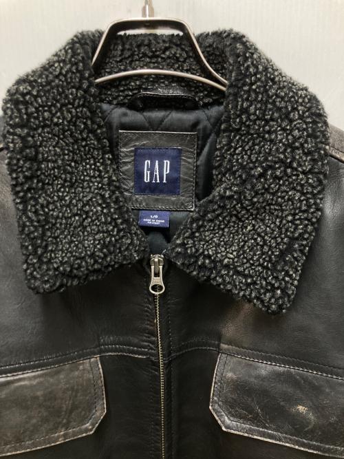 OLD GAP（オールドギャップ）OLD GAP (オールドギャップ) 00s ボアカラーレザージャケット ブラック サイズ:Lの古着・服飾アイテム