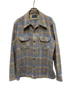 PENDLETONペンドルトン）の古着「80s ウールボードシャツ」｜オレンジスカイブルー