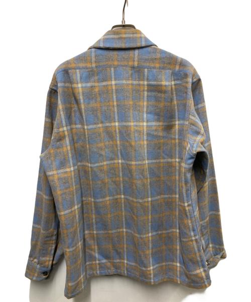 PENDLETON（ペンドルトン）PENDLETON (ペンドルトン) 80s ウールボードシャツ オレンジスカイブルー サイズ:Mの古着・服飾アイテム