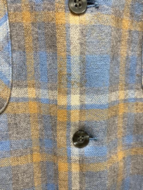 PENDLETON（ペンドルトン）PENDLETON (ペンドルトン) 80s ウールボードシャツ オレンジスカイブルー サイズ:Mの古着・服飾アイテム