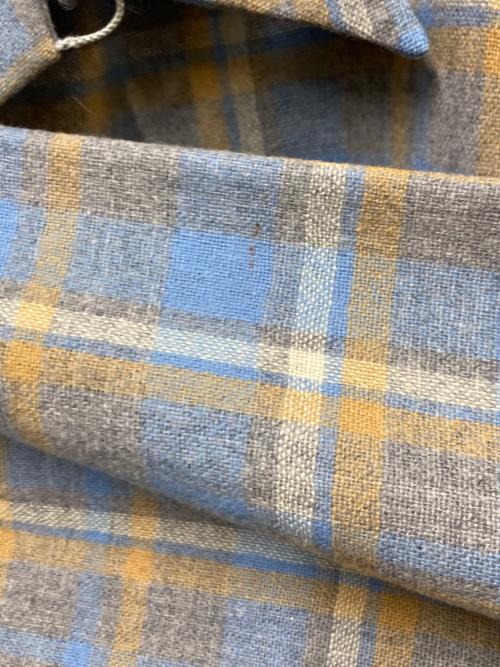 PENDLETON（ペンドルトン）PENDLETON (ペンドルトン) 80s ウールボードシャツ オレンジスカイブルー サイズ:Mの古着・服飾アイテム