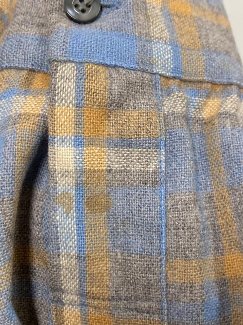 PENDLETON（ペンドルトン）PENDLETON (ペンドルトン) 80s ウールボードシャツ オレンジスカイブルー サイズ:Mの古着・服飾アイテム