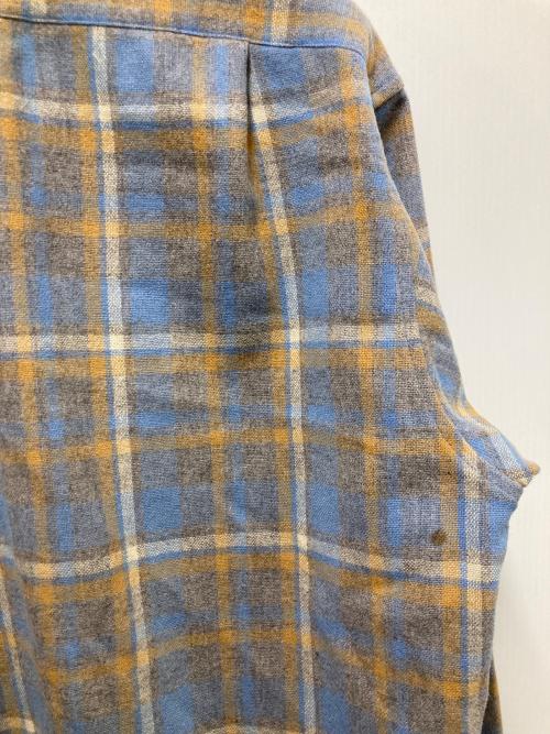 PENDLETON（ペンドルトン）PENDLETON (ペンドルトン) 80s ウールボードシャツ オレンジスカイブルー サイズ:Mの古着・服飾アイテム