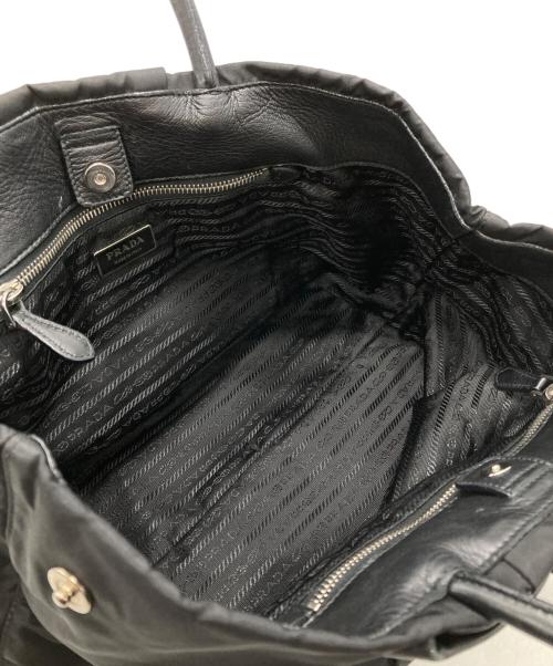 PRADA（プラダ）PRADA (プラダ) レザーリボン ナイロンハンドバッグ/Nylon Handbag with Leather Ribbon ブラックの古着・服飾アイテム