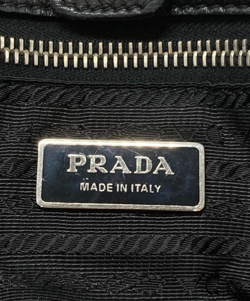 PRADA（プラダ）PRADA (プラダ) レザーリボン ナイロンハンドバッグ/Nylon Handbag with Leather Ribbon ブラックの古着・服飾アイテム