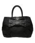 PRADA（プラダ）の古着「レザーリボン ナイロンハンドバッグ/Nylon Handbag with Leather Ribbon」｜ブラック